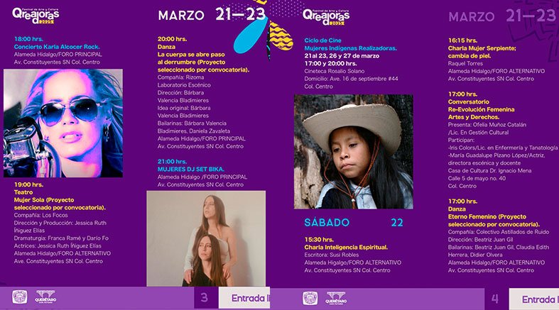 Llega 1a edición de Festival de Arte y Cultura Qreadoras 4 Cultura Qreadoras