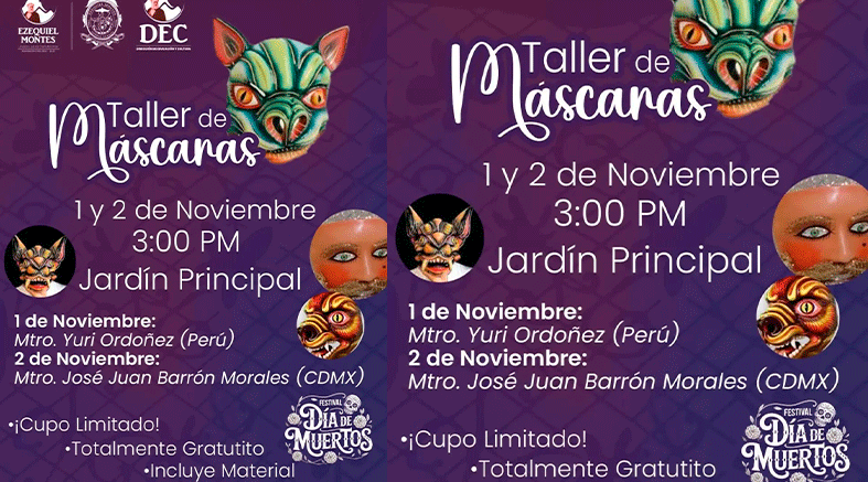 Ezequiel Montes ofrece Taller de Máscaras gratuito 3 ofrece Taller