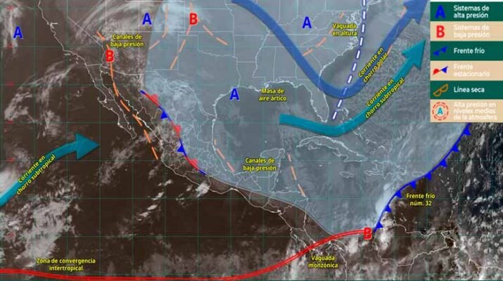 Frente frío 32 ocasionará frío intenso y lluvias 3 Frente frío 32
