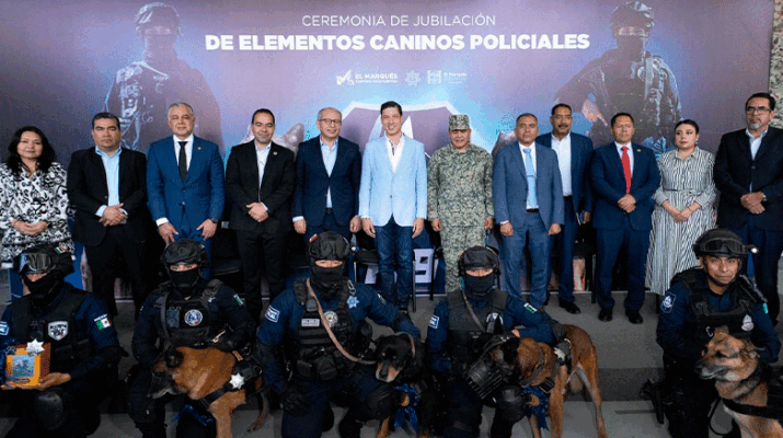 Jubilan a elementos de la Unidad K9 en El Marqués 1 Unidad K9